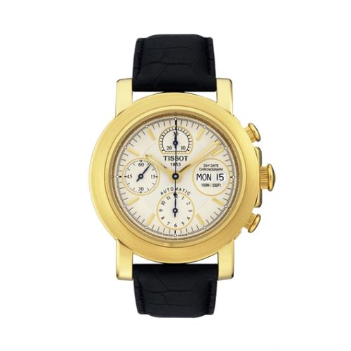 Tissot T-Lord Chronograph Automatic Yellow Gold / Silver / Strap